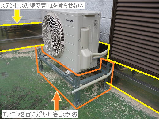 ステンレス壁で害虫を登らせない